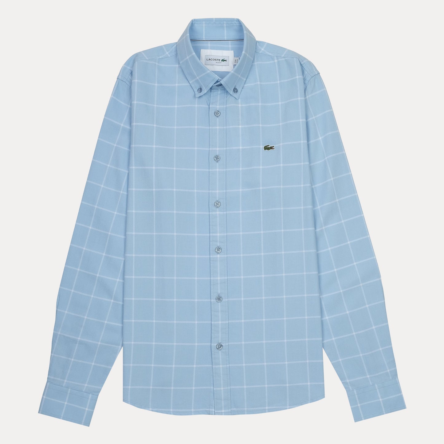 Lacoste Slim Fit Sky Blue Checkered Shirt