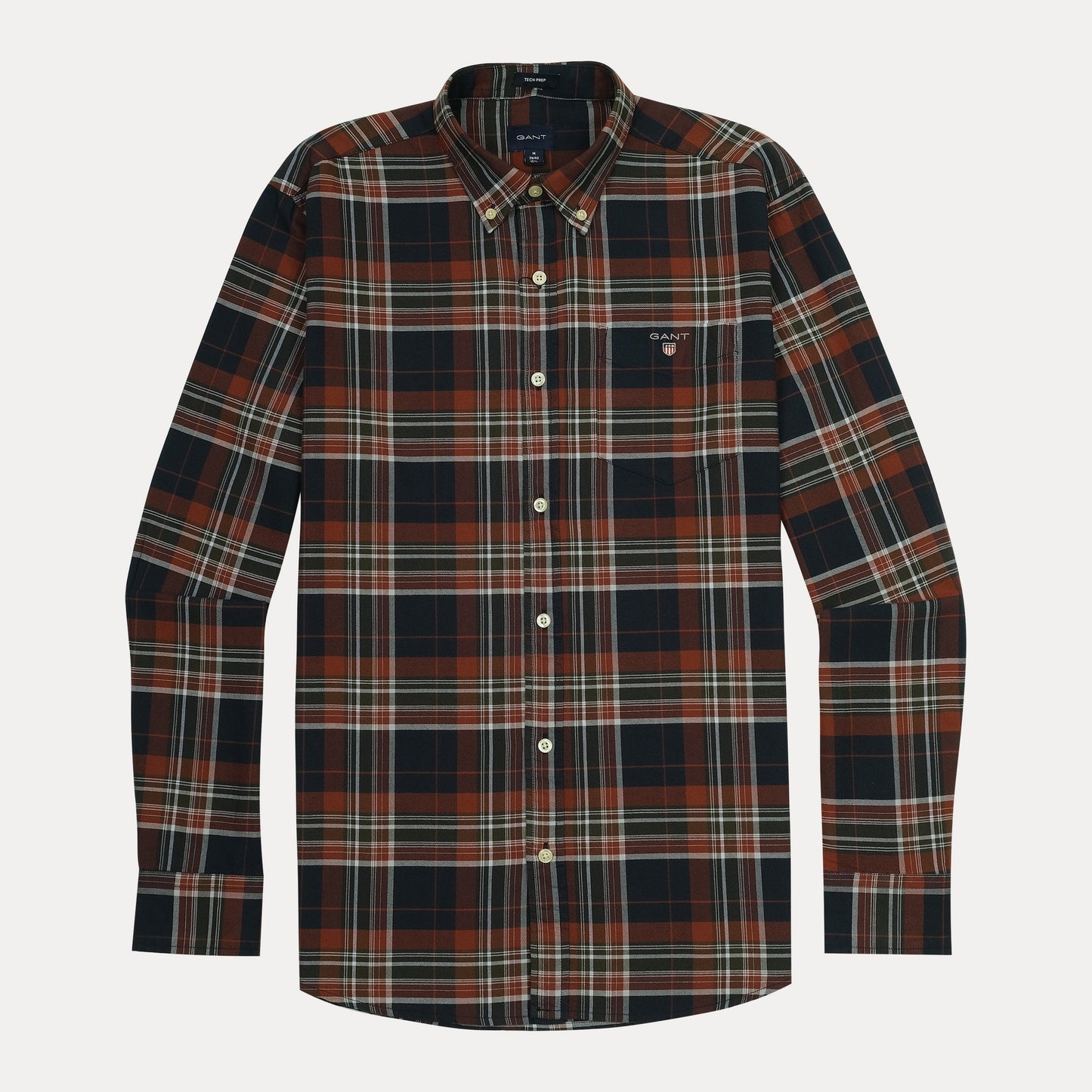 GANT Tech Prep Plaid Shirt in Rustic Autumn Hues