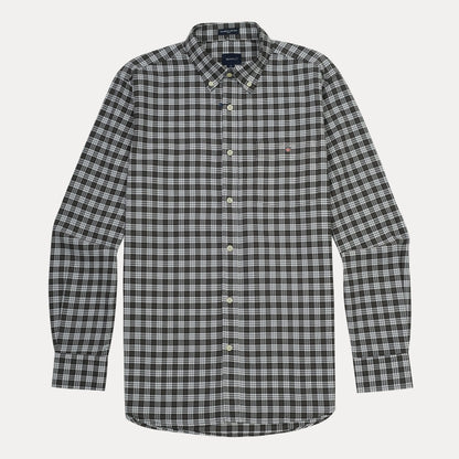 GANT The Breezy Oxford Shirt in Charcoal Checkered Elegance