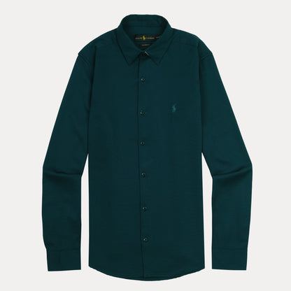 Polo Ralph Lauren Custom Fit Long Sleeve Shirt in Enchanted Forest Green