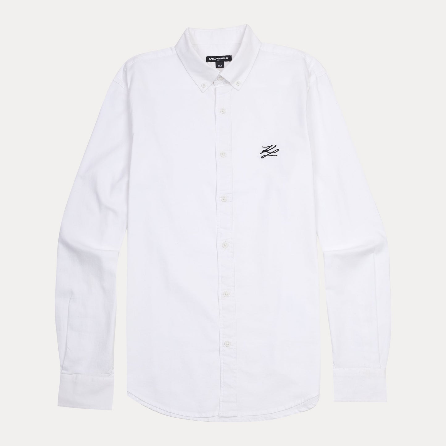 Karl Lagerfeld Elegant White Cotton Button-Up Shirt