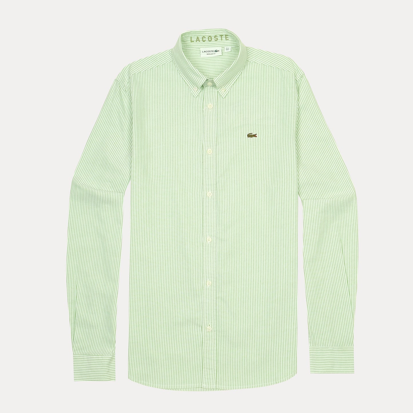 Lacoste Striped Pique Shirt in Fresh Mint Green
