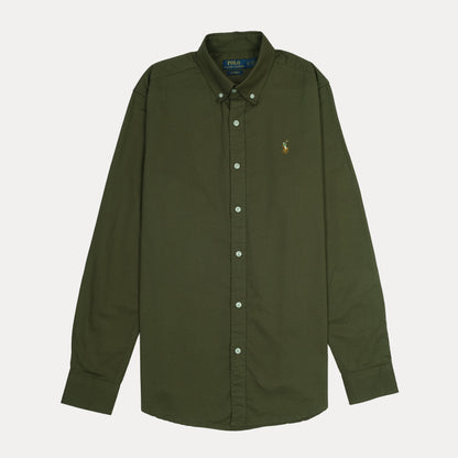 Polo Ralph Lauren Custom Fit Long Sleeve Button-Down Shirt in Olive Green