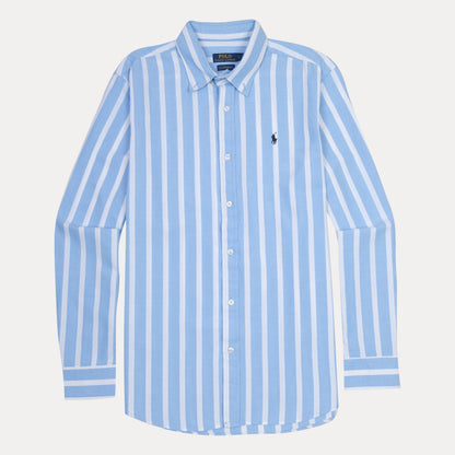 Polo Ralph Lauren Custom Fit Striped Elegance Shirt in Sky Blue