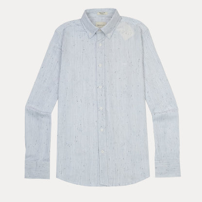 [Mélange Slub Linen] GANT Melange Striped Elegance Shirt in Soft Sky