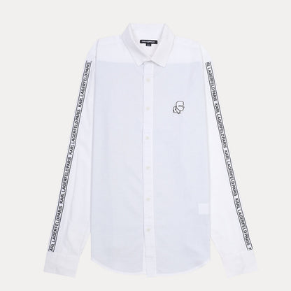 KARL LAGERFELD Chic Striped Elegance Shirt in Crisp White