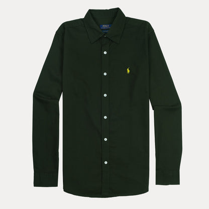 Polo Ralph Lauren Custom Fit Shirt in Enchanted Forest Green - Effortlessly Elegant