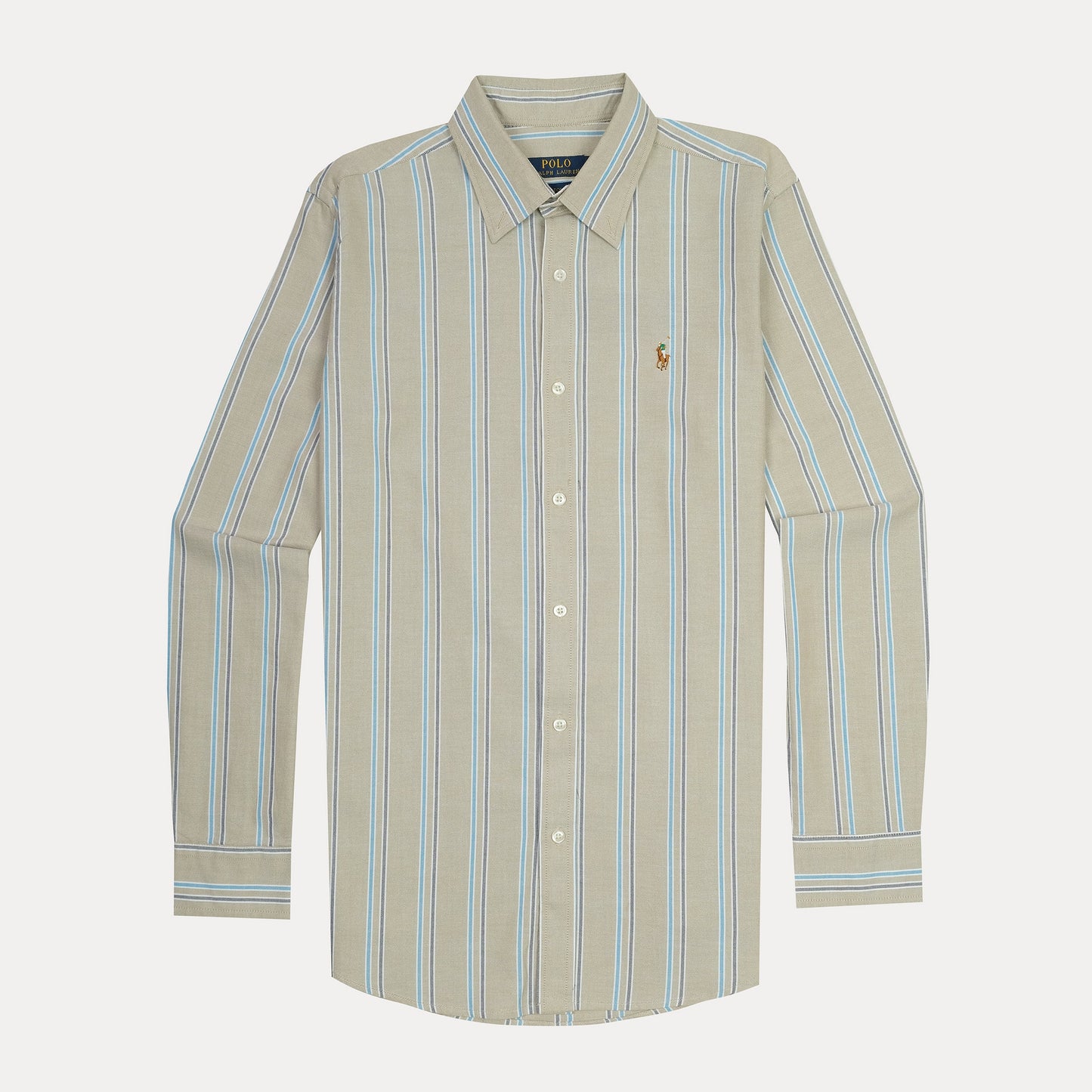 Polo Ralph Lauren Striped Elegance Shirt in Soft Sand & Sky Blue