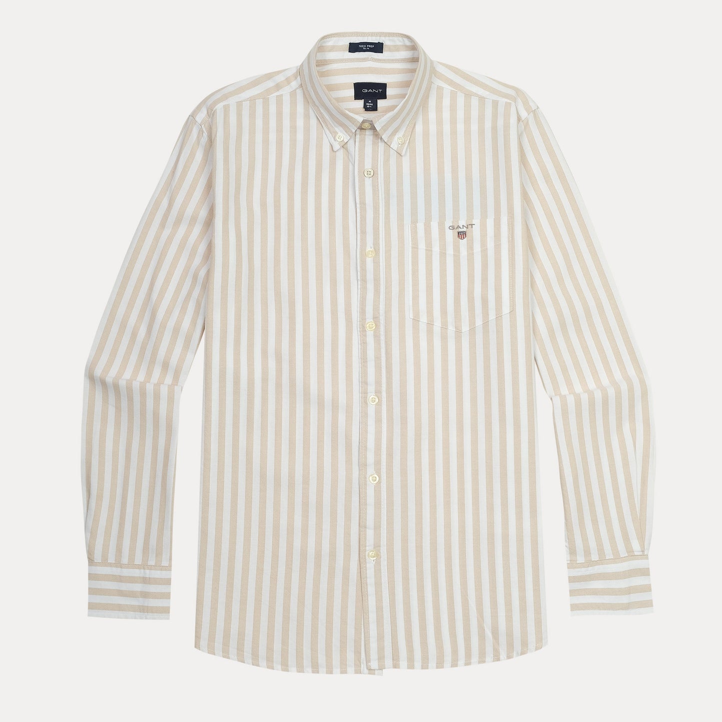 GANT Tech Prep Striped Shirt in Creamy Sand