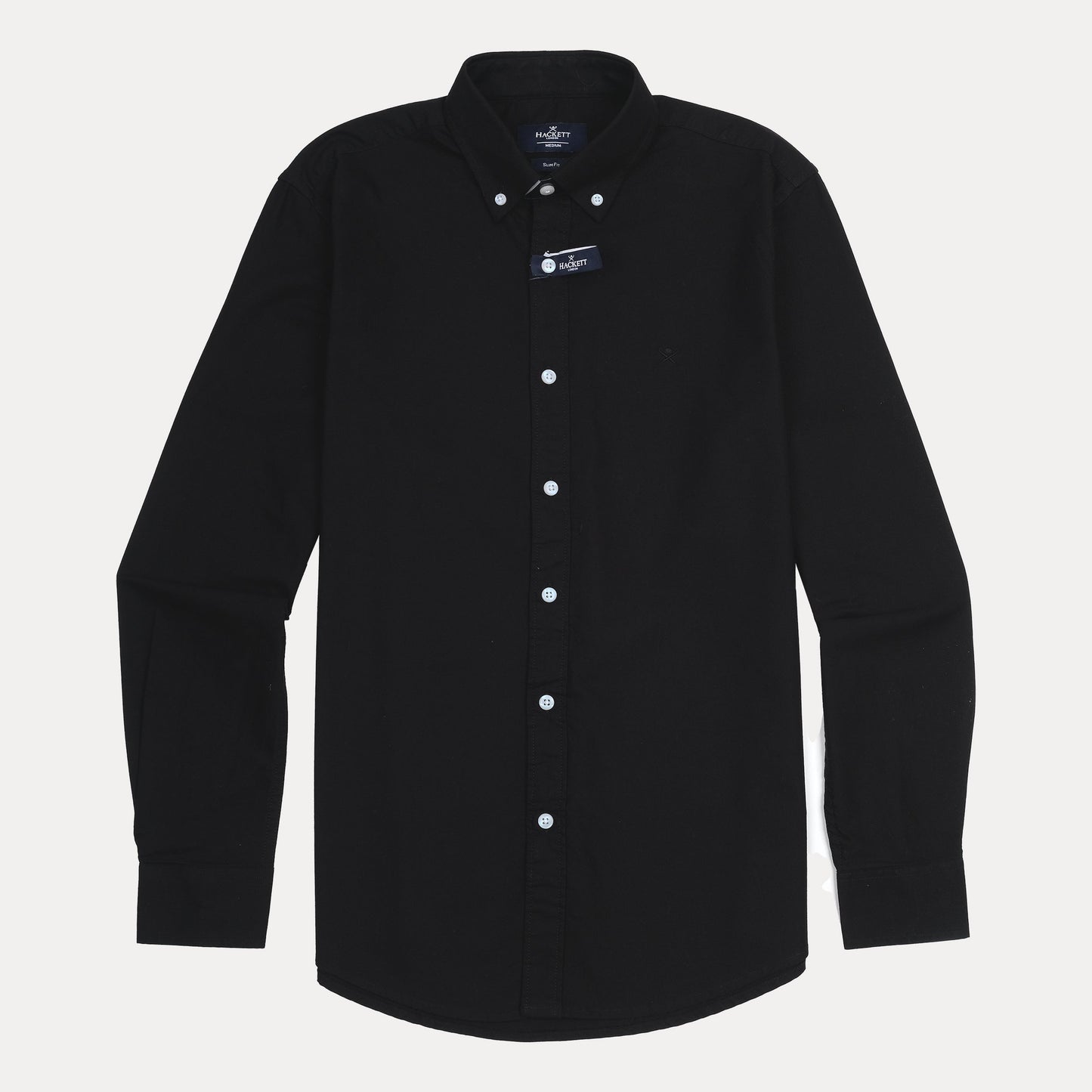 HACKETT Elegant Black Midnight Button-Up Shirt