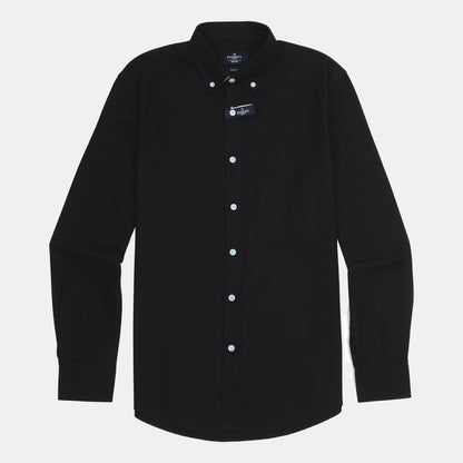 HACKETT Elegant Black Midnight Button-Up Shirt