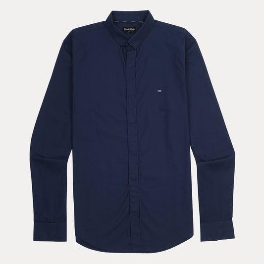 Calvin Klein Effortlessly Elegant Slim Fit Shirt in Midnight Blue