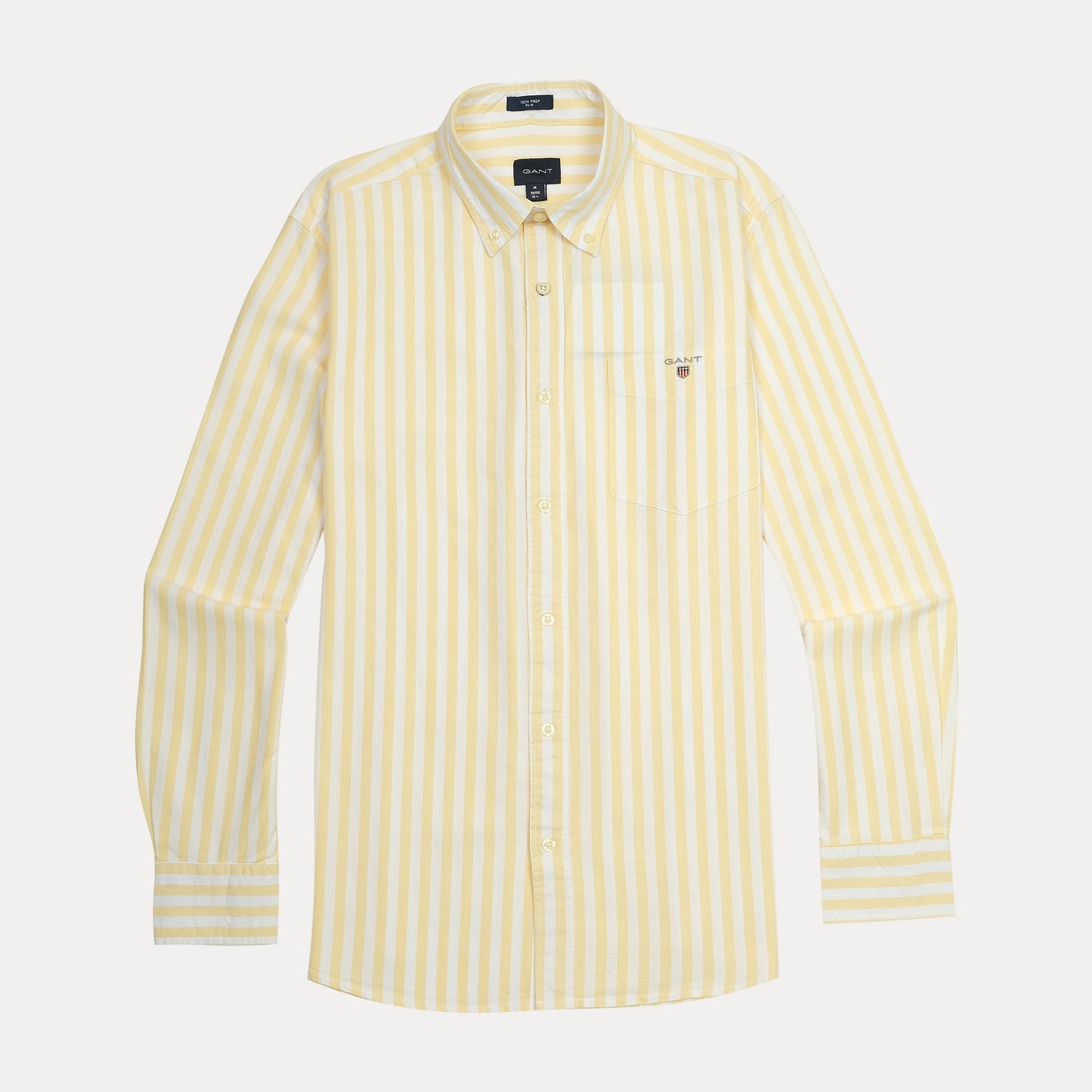 GANT Tech Prep Slim Fit Striped Shirt in Sunlit Yellow