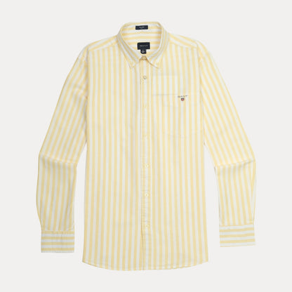 GANT Tech Prep Slim Fit Striped Shirt in Sunlit Yellow