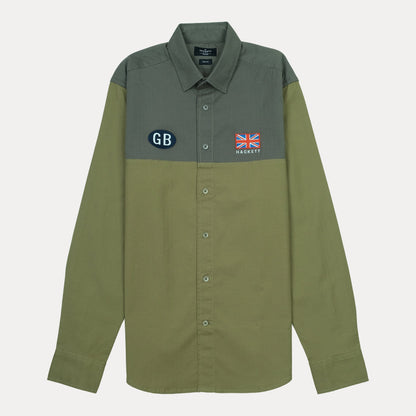 HACKETT GB Patchwork Long Sleeve Shirt