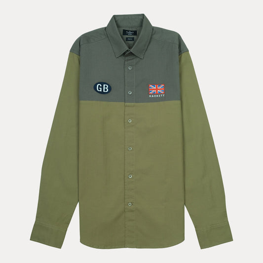 HACKETT GB Patchwork Long Sleeve Shirt