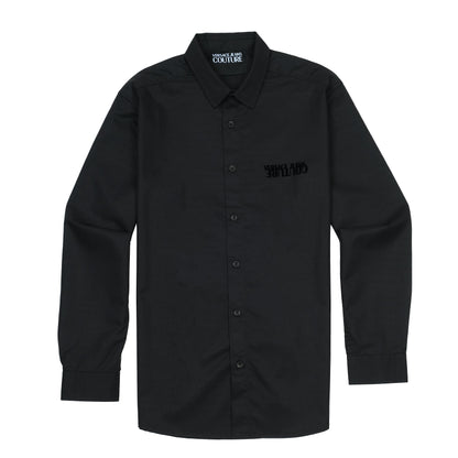 Versace Jeans Couture Elegant Midnight Black Button-Up Shirt