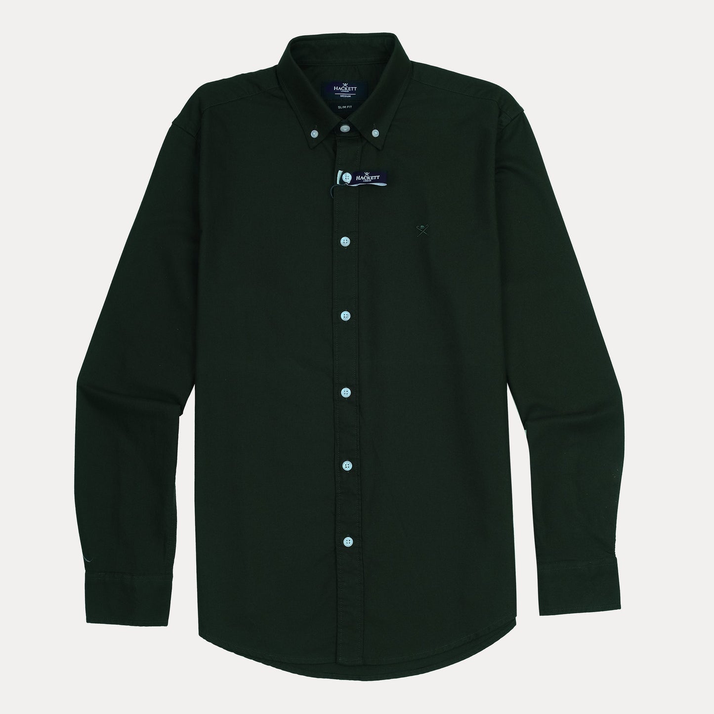 HACKETT Elegant Earthy Slim Fit Shirt in Deep Forest Green