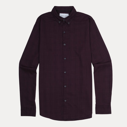Calvin Klein Elegant Plum Checkered Shirt