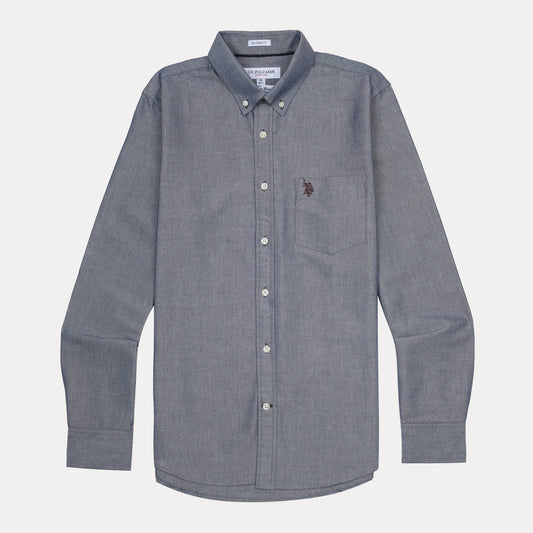 U.S. Polo Assn. Tailored Fit Charcoal Chambray Shirt
