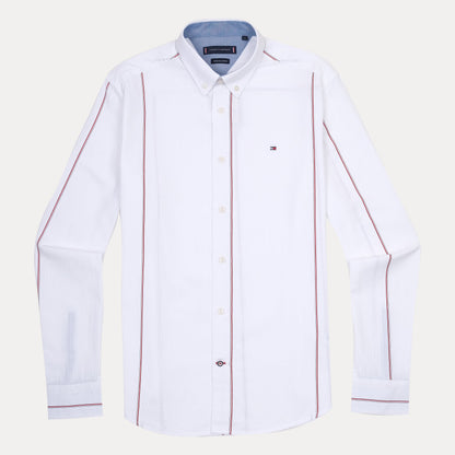 Tommy Hilfiger Organic Cotton Striped Elegance Shirt in Crisp White