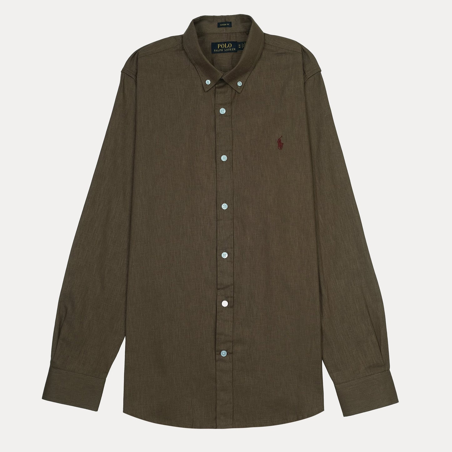 POLO RALPH LAUREN Linen Classic Fit Long Sleeve Button-Up Shirt in Earthy Brown
