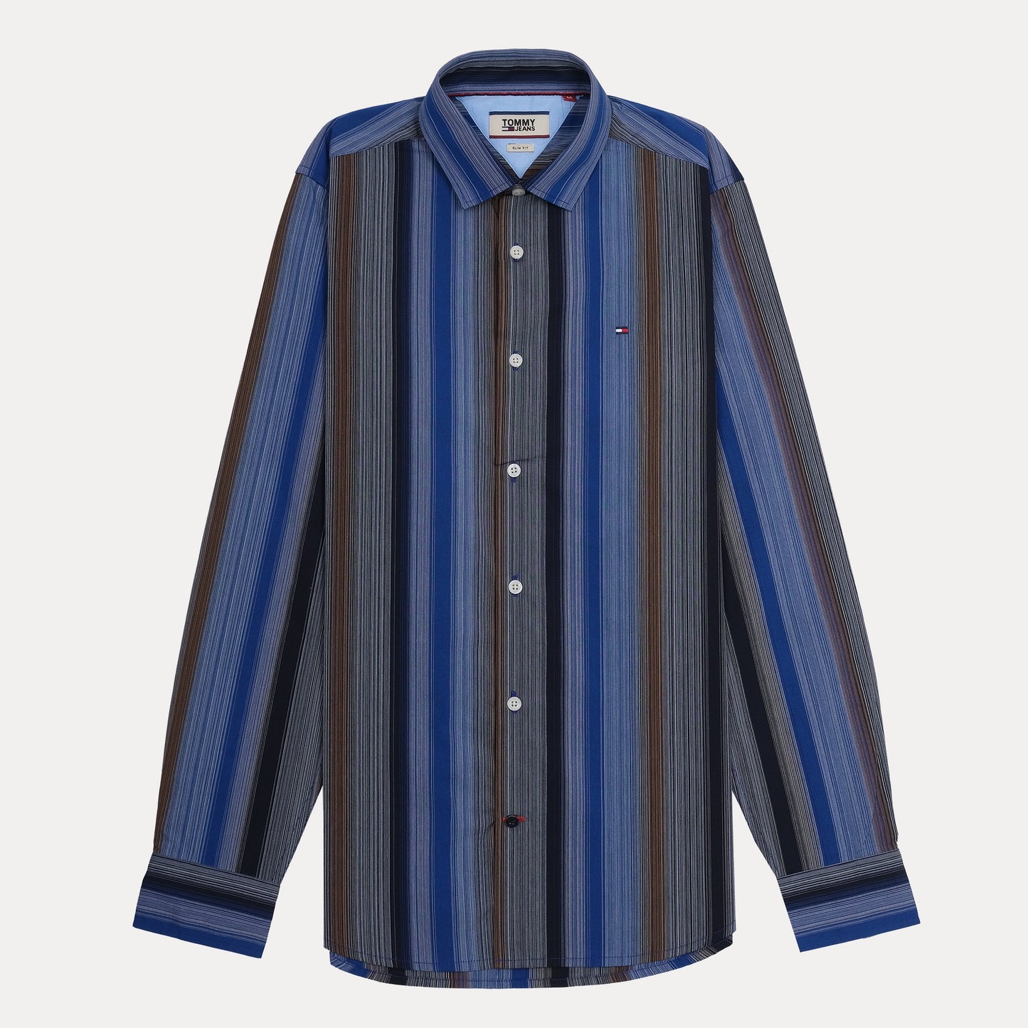Tommy Jeans Striped Slim Fit Shirt in Oceanic Harmony