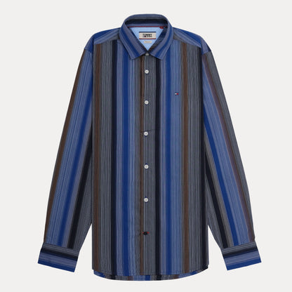 Tommy Jeans Striped Slim Fit Shirt in Oceanic Harmony