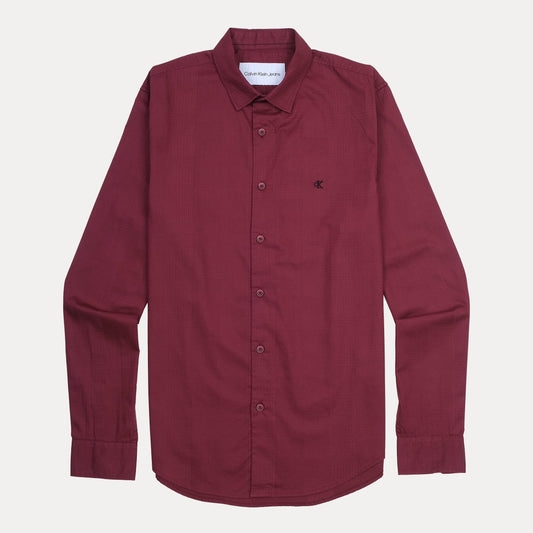 Calvin Klein Elegant Merlot Button-Up Shirt