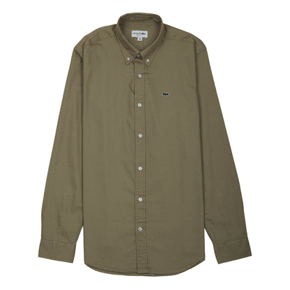 Lacoste Elegant Olive Green Button-Up Shirt