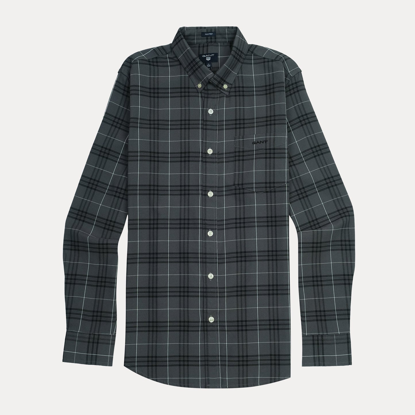 GANT Tech Prep Plaid Perfection Shirt in Charcoal Check