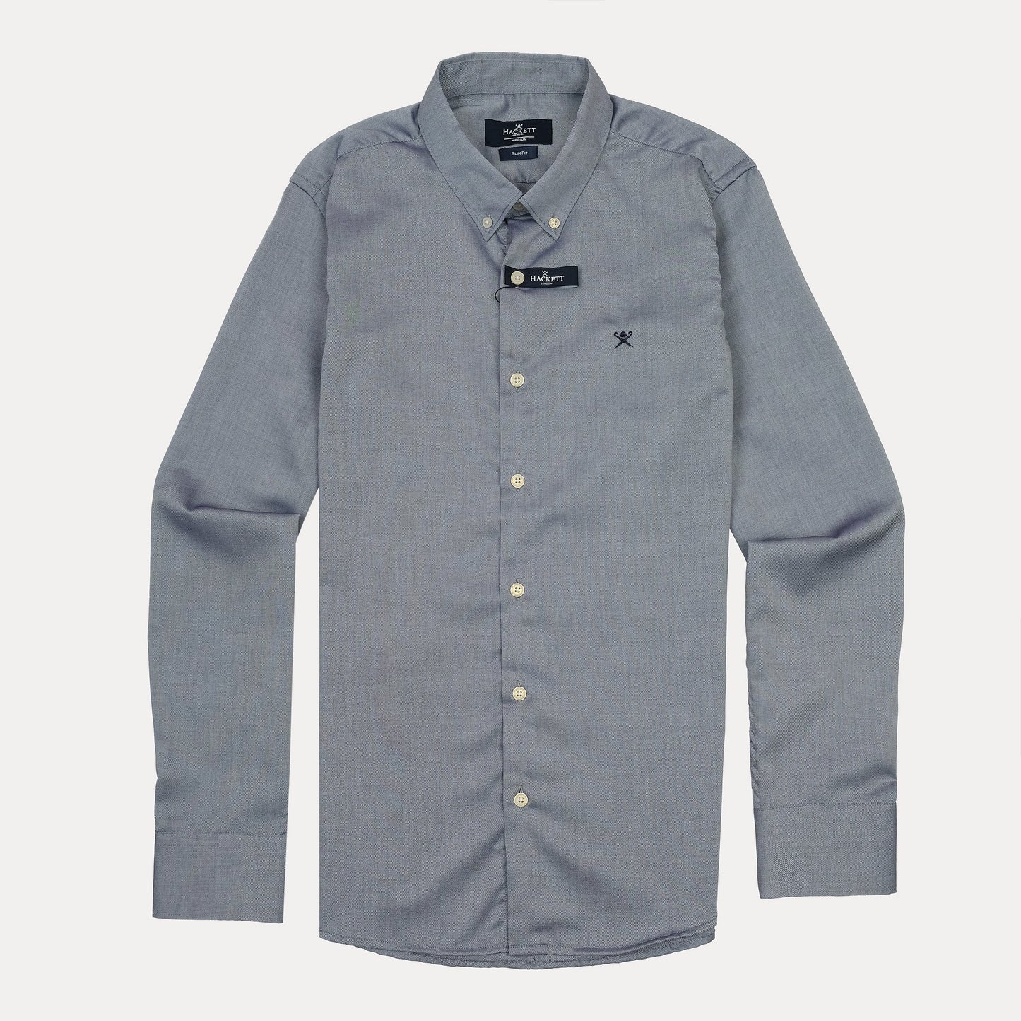 HACKETT SumFit Stylish Slate Grey Button-Up Shirt