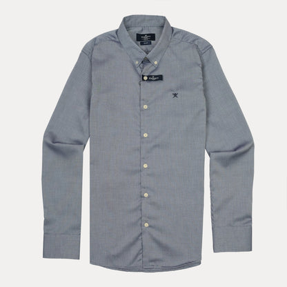 HACKETT SumFit Stylish Slate Grey Button-Up Shirt