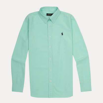 Ralph Lauren SLIM FIT Mint Green Button-Down Linen Shirt