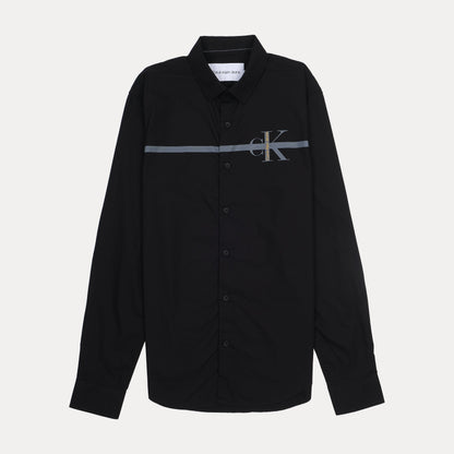 CALVIN KLEIN Untamed Onyx Whisper Long Sleeve Button-Up Shirt