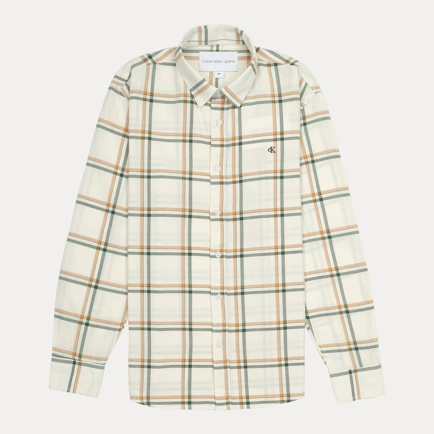 CALVIN KLEIN JEANS Harvest Cream Tailored Fit Long Sleeve Checked Shirt