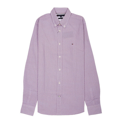TOMMY HILFIGER Prismatic Mauve Tailored Fit Long Sleeve Button-Up Shirt