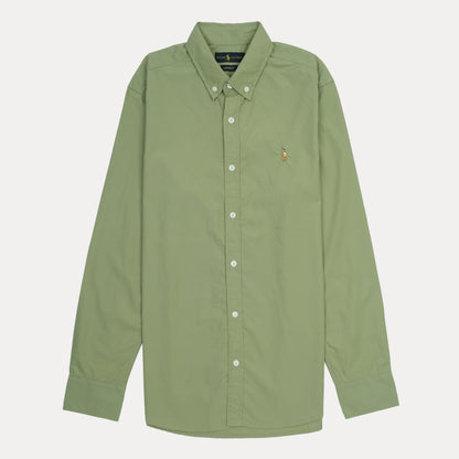 RALPH LAUREN Lucent Juniper Smoke Custom Fit Long Sleeve Button-Down Shirt