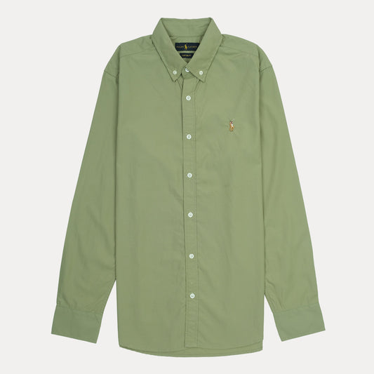 RALPH LAUREN Lucent Juniper Smoke Custom Fit Long Sleeve Button-Down Shirt