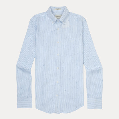 [Mélange Slub Linen] GANT Melange Striped Elegance Shirt in Sky Blue
