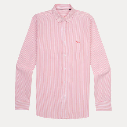 Harmont & Blaine Striped Elegance Shirt in Blushing Coral