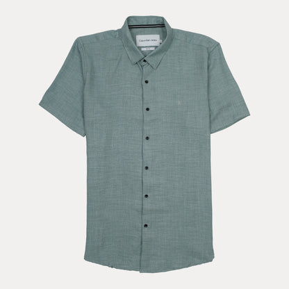 Calvin Klein Jeans Slim Fit Short Sleeve Shirt in Soft Green
