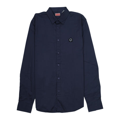 KENZO Prismatic Indigo Tailored Fit Long Sleeve Button-Up Shirt