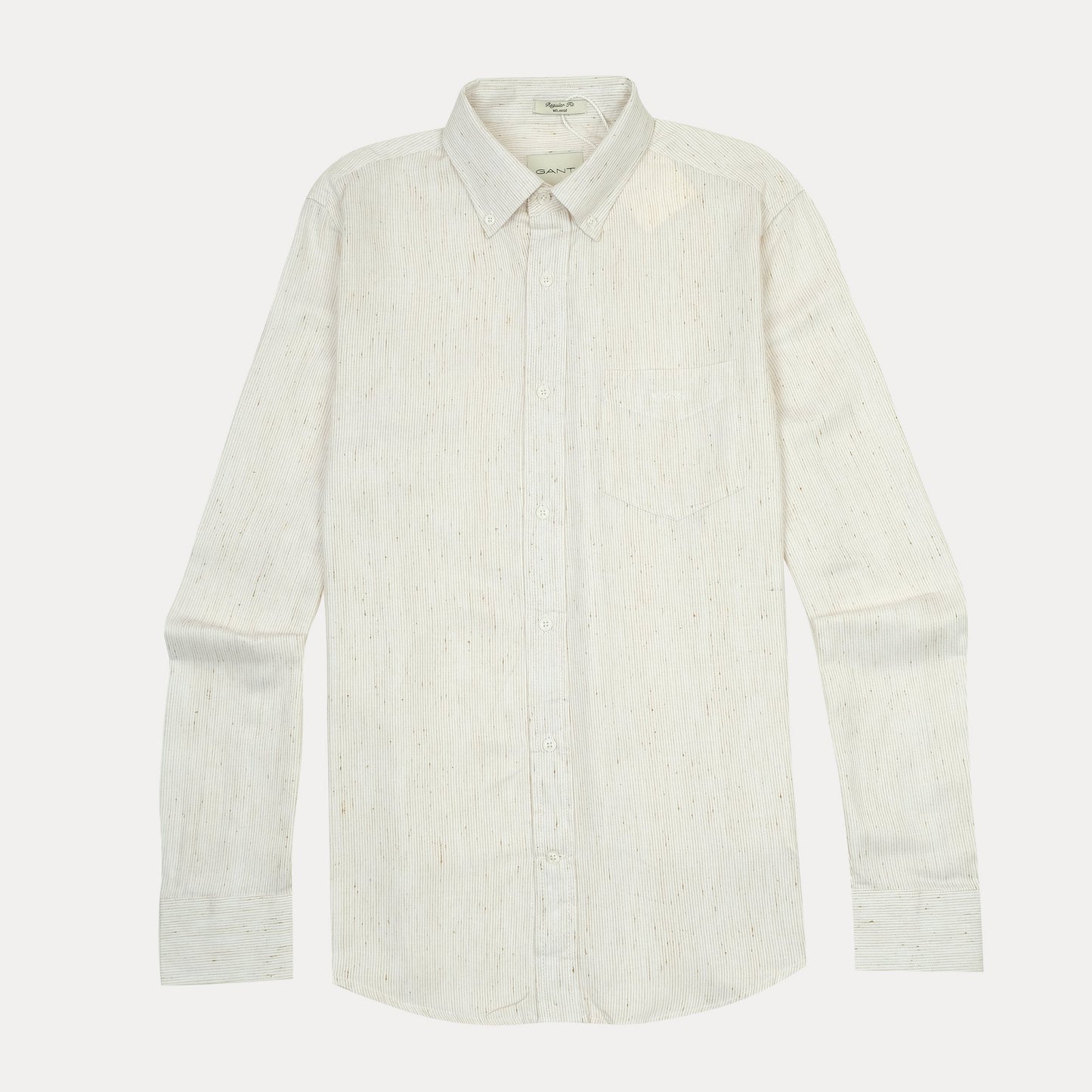[Mélange Slub Linen] GANT Elegant Melange Button-Up Shirt in Whispering Cream