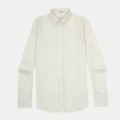 [Mélange Slub Linen] GANT Elegant Melange Button-Up Shirt in Whispering Cream