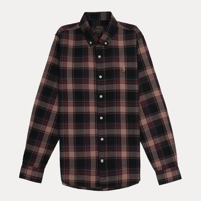 POLO RALPH LAUREN Rustic Plum Tailored Fit Long Sleeve Cotton Shirt