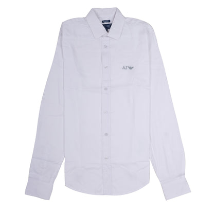 AJ ARMANI JEANS Pristine Pearl Classic Fit Long Sleeve Button-Up Shirt