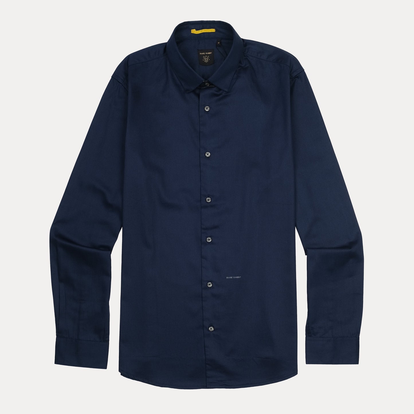 RARE RABBIT Elegant Midnight Blue Cotton Shirt