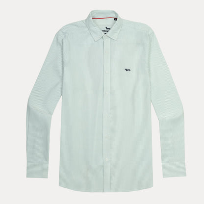 harmont&blaine Breezy Striped Regular Fit Shirt in Soft Mint
