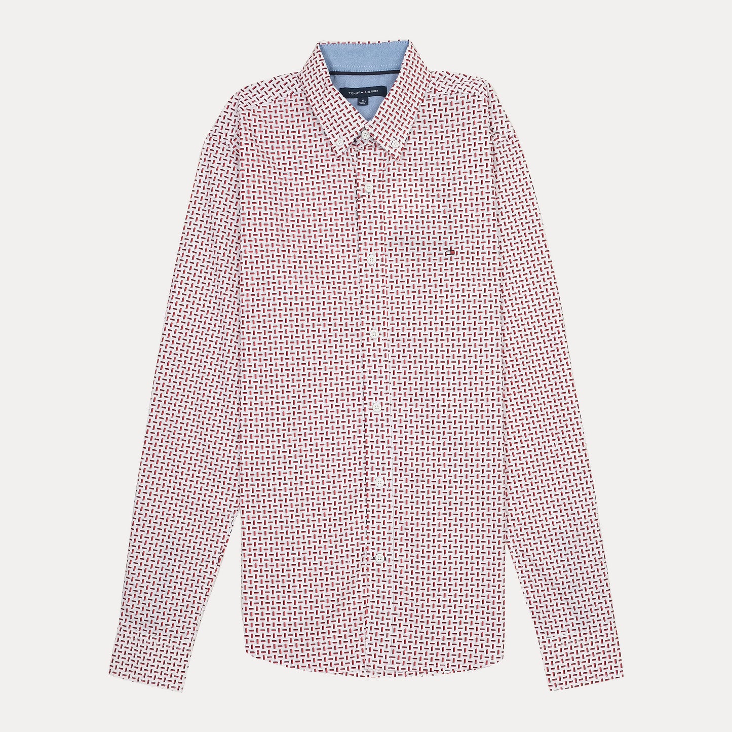 TOMMY HILFIGER Crimson Mosaic Modern Fit Long Sleeve Button-Up Shirt